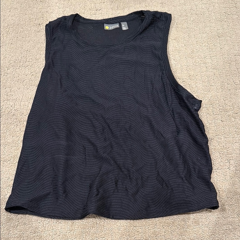 Zella Black Mesh Muscle Tee